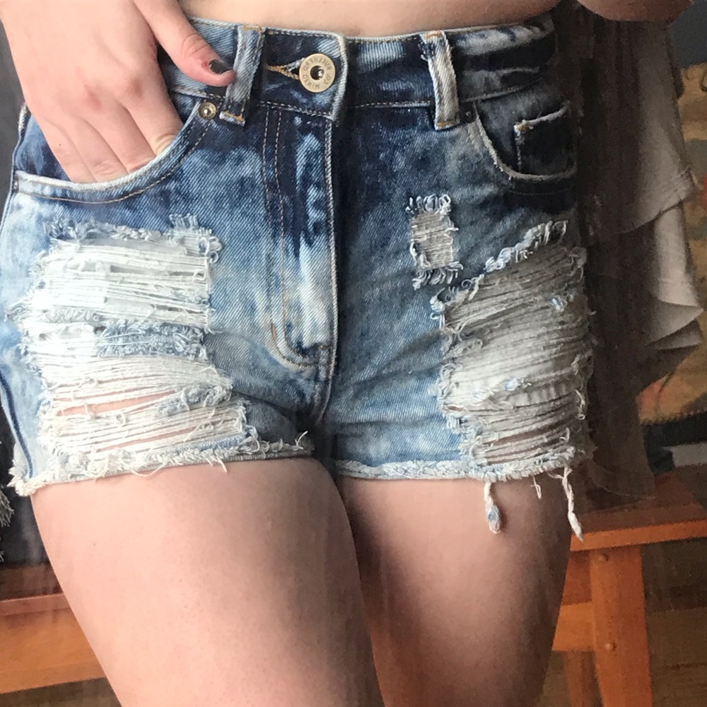 High Waisted Denim Mom Shorts